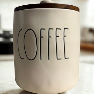Rae Dunn Cream Coffee Canister with Brown Lid